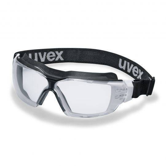 Uvex Pheos Cx2 Sonic Védőszemüveg Fekete/Fehér Gumipántos, Víztiszta