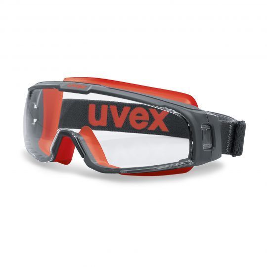 Uvex U-Sonic Gumipántos Védőszemüveg Piros Keret, Víztiszta